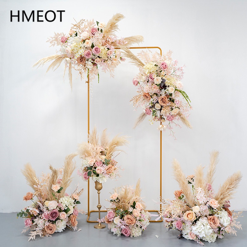 Luxury Pampas Grass Artificial Flower Row Arches Decor Hanging Floral ...