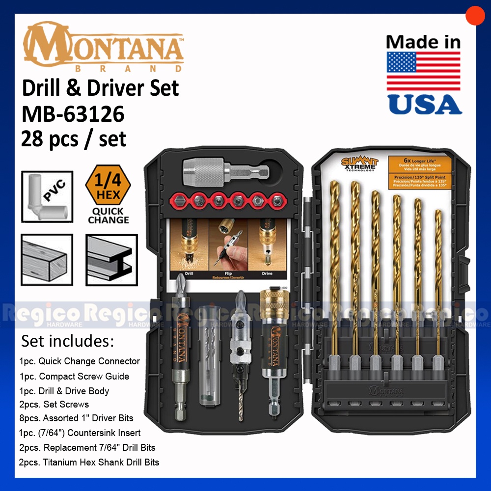 Montana MB63126 28pcs. set Countersink Screw Drill Driver Bit Set