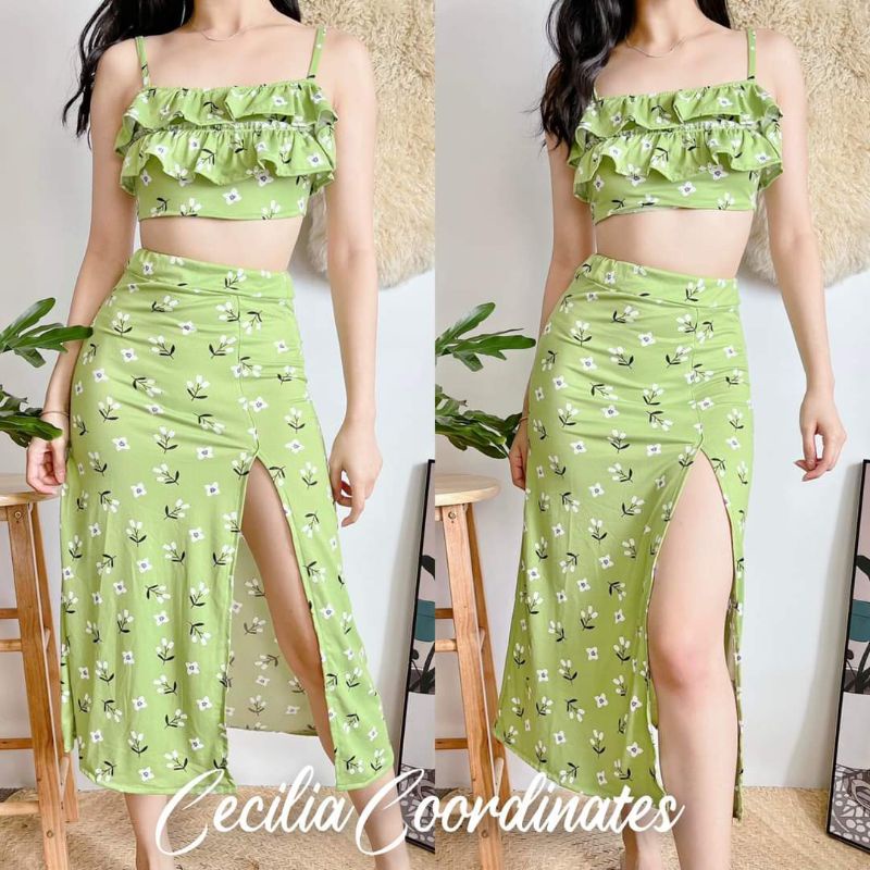 COD New Beach Tops and Skirt Terno Cecilia Coordinates | Shopee Philippines