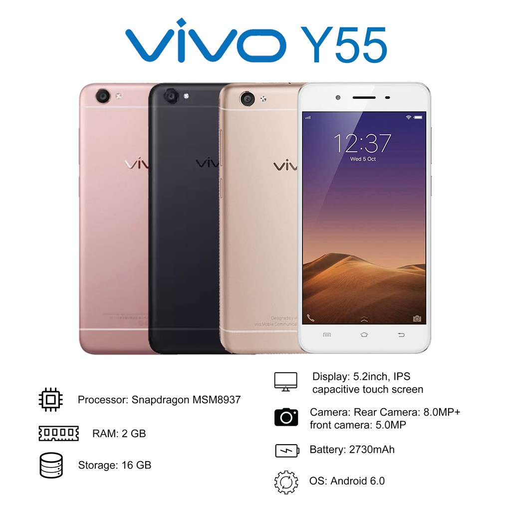 Vivo Y55 Smartphone (2GB RAM+16GB ROM)5.2 Inch Global