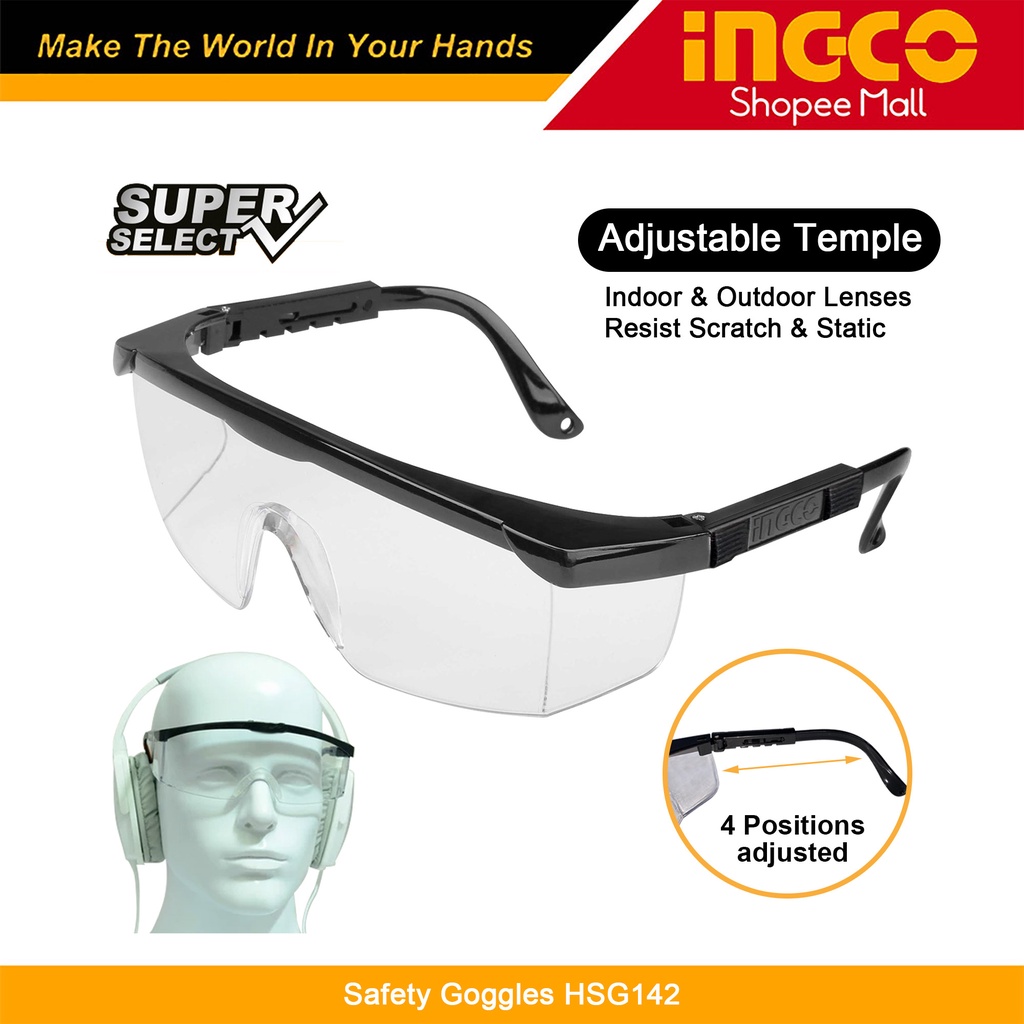 Ingco Safety Goggles Protective Eye Glasses HSG142 IHT