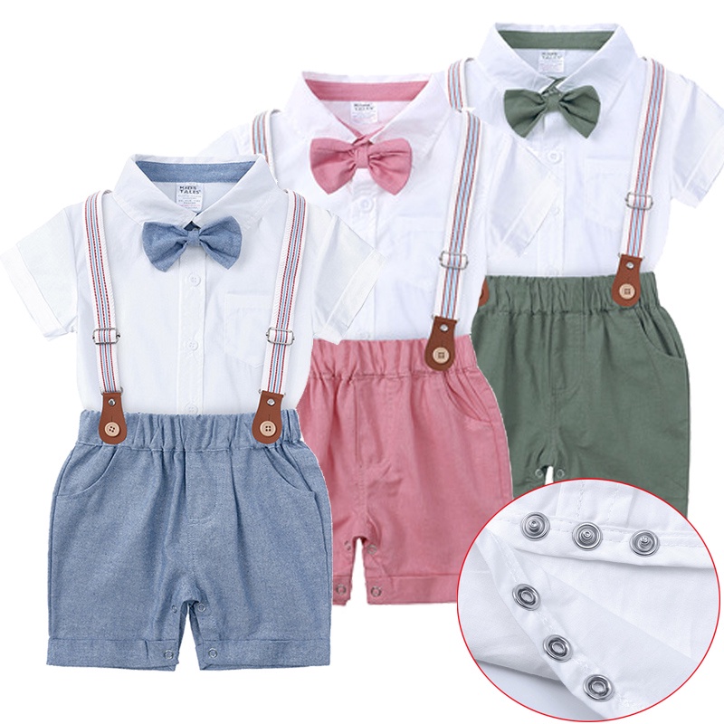 NEWEST BABY Birthday Romper + overalls Polo Onesie for Newborn Baby Boy