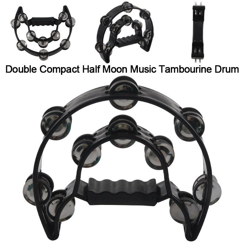 Double Half Moon Music Tambourine Percussion Tamborine Drum