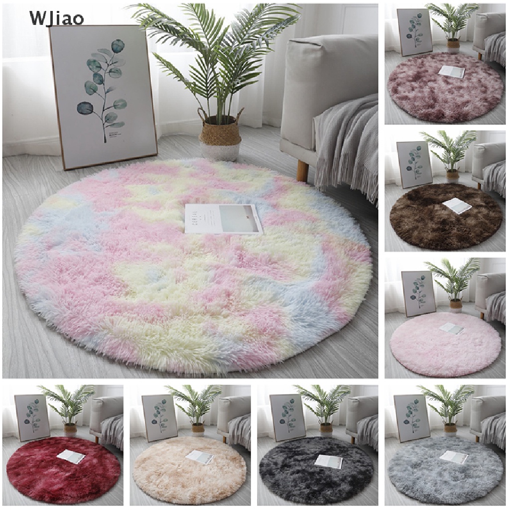 WJiao Luxury Round Soft Faux Sheepskin Fur Area Rugs Washable Wool ...