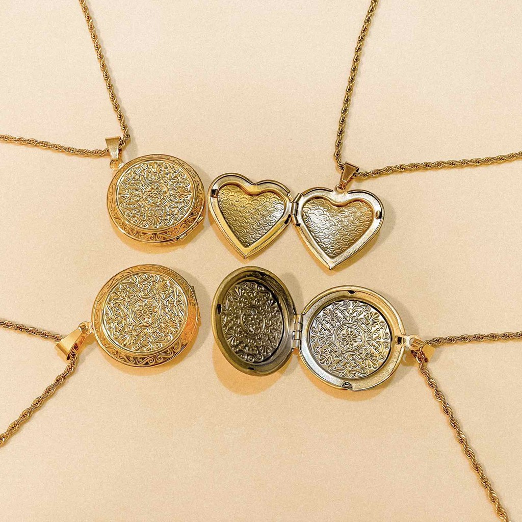 Locket Pendant Necklace by Mimishop (Stainless Steel) | Shopee Philippines