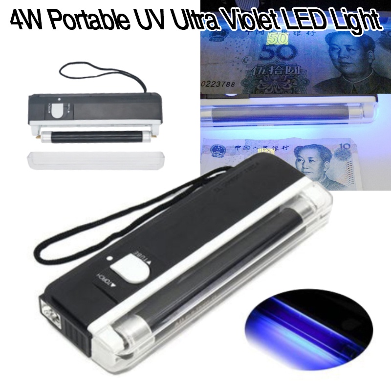 [Spot]4W Portable UV Ultra Violet LED Light Torch Lamp ID Card banknote ...