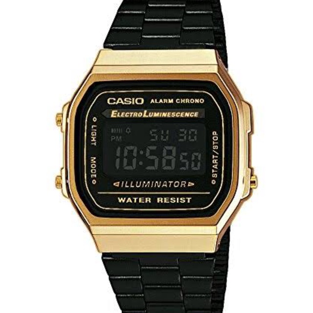 Casio Vintage A168WEGB-1B / A168WEGB / A168 Black Gold | Shopee Philippines