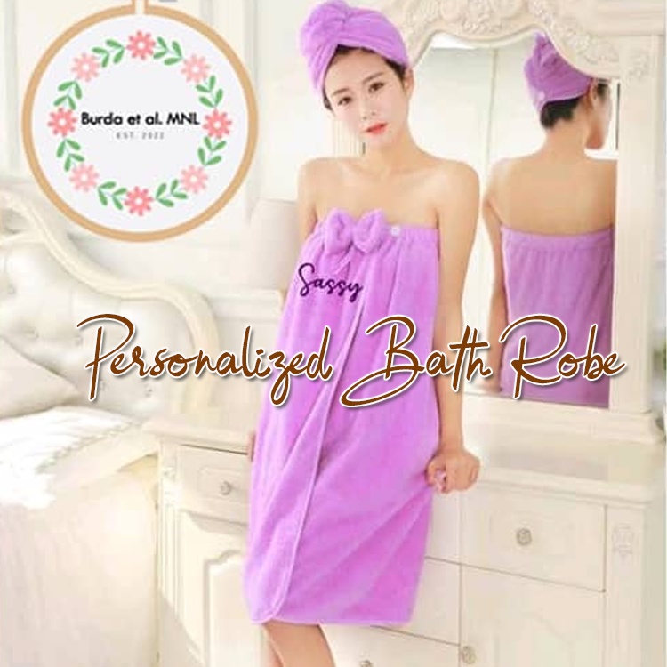 Burda MNL Personalized Microfiber Bath Robe Wrap Garterized with ...