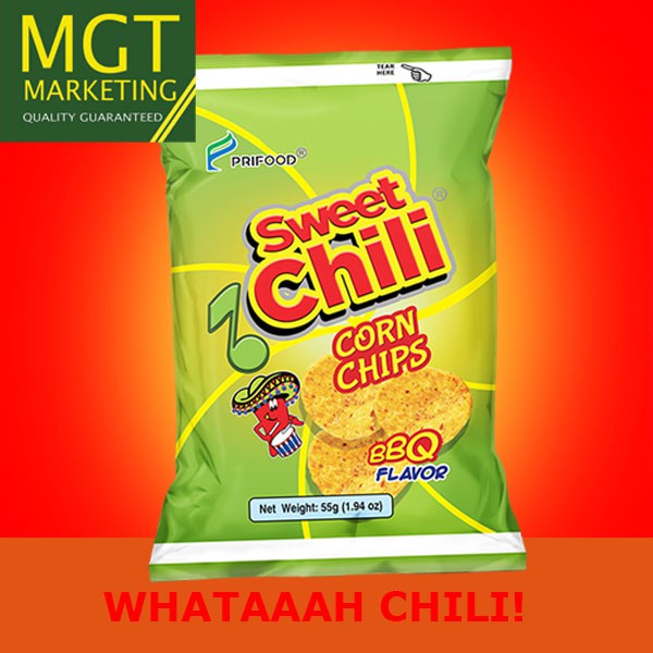 SWEET CHILI CORN CHIPS 55g BBQ FLAVOR Shopee Philippines