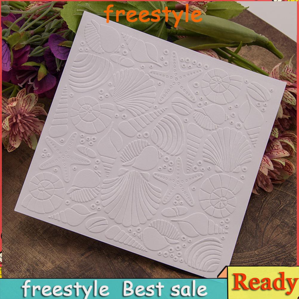 style Conch Shell Print DIY Scrapbook Plastic Embossing Template Folder ...