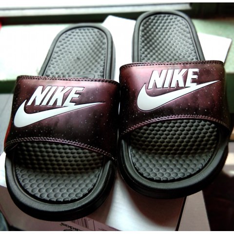 Mens Nike Benassi Slippers Galaxy Black Maroon Printed - Slides On Sale |  Shopee Philippines