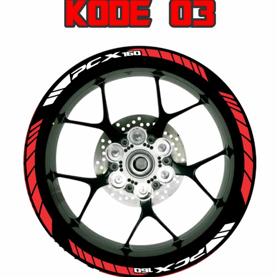HONDA PCX 160 ALL NEW rim trim cutting Sticker, code 03 1 | Shopee ...