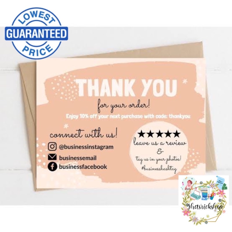 THANK YOU CARD | BUSINESS CARD | CALLING CARD | CARE CARD | LOYALTY ...