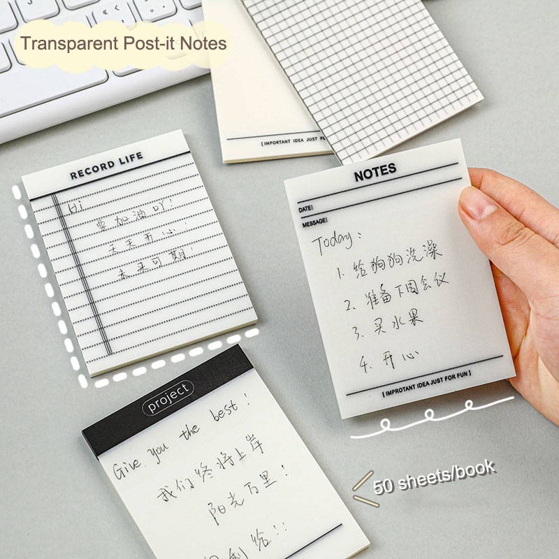 50sheets Transparency Plan This Sticky Note Student High-value PET ...