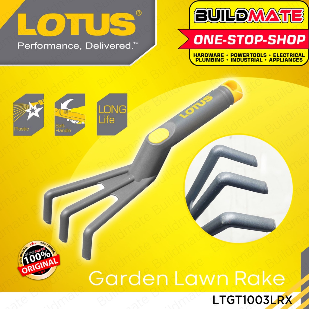 LOTUS Garden Lawn Rake 3T for Gardening LTGT1003LRX •BUILDMATE• LHT ...