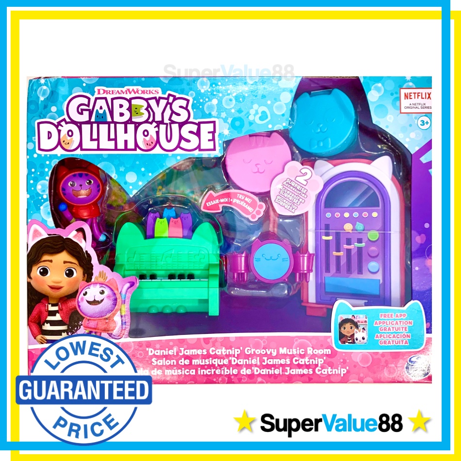 Original Dreamworks Gabby's Dollhouse Groovy Music Room Deluxe Playset