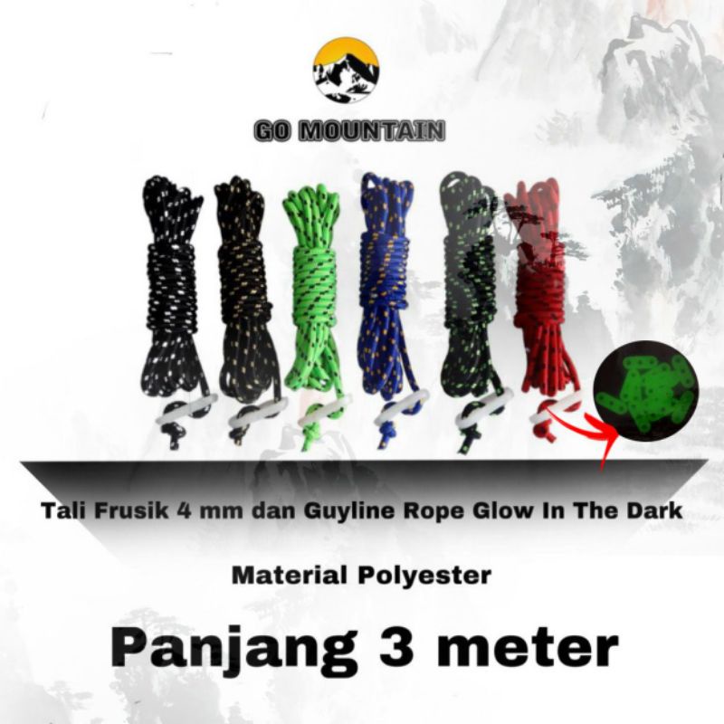 TENDA Frusik rope 4mm 3 meter Long flysheet Pole rope With guyline rope ...