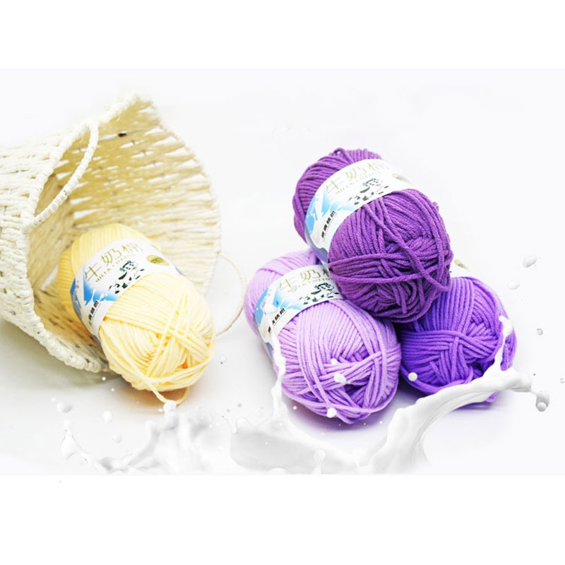 50g Colored 5-strand Crochet Yarn Milk Cotton Yarn Soft and Warm ...