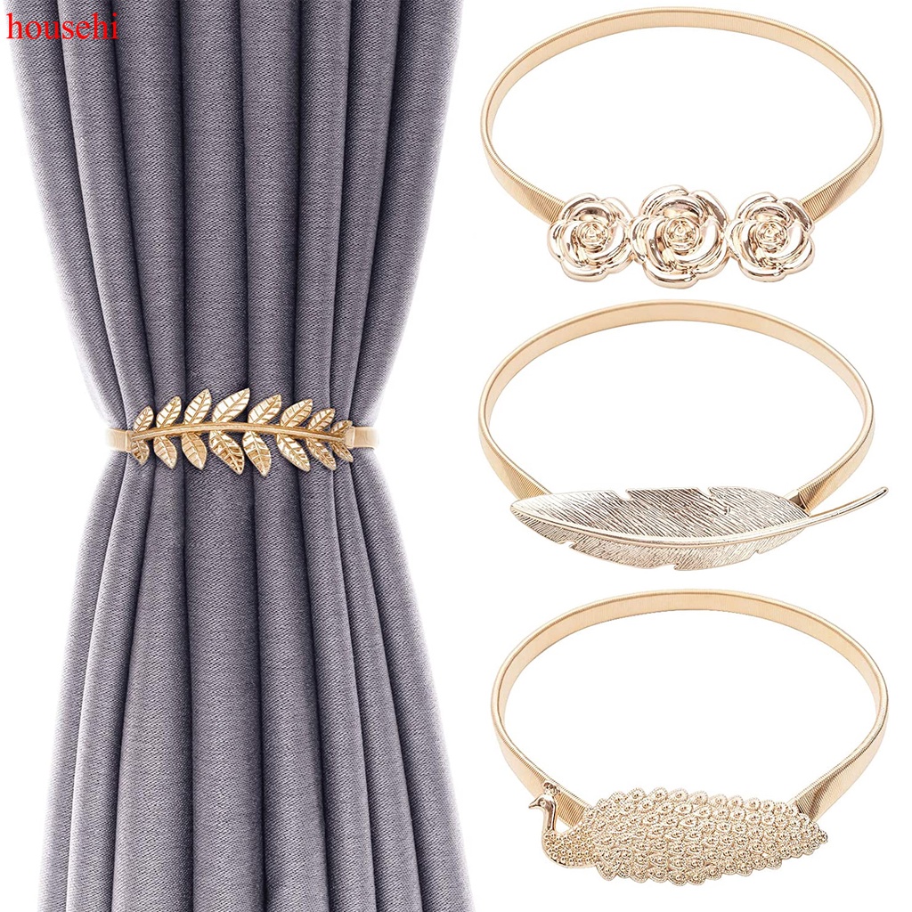 Spring Rope Curtain Tiebacks Alloy Drapery Holdback Elastic Window ...