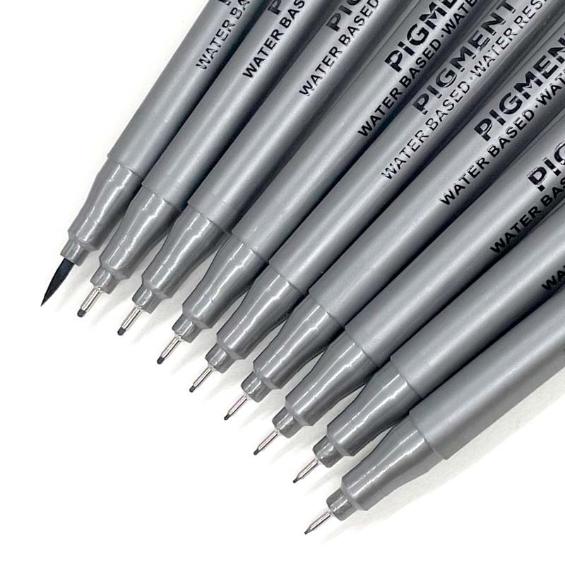 Pigment Liner Manga Art Markers Waterproof Brush Pen 0.05-0.8 Brush ...