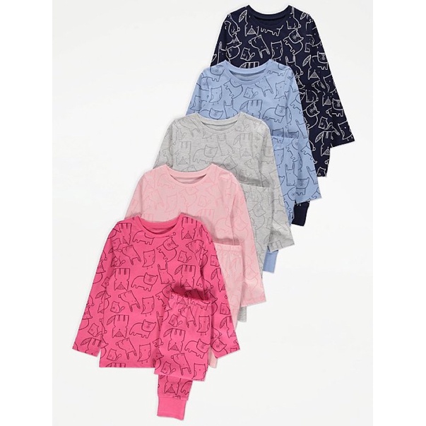 GEORGE : Animal Print Pyjamas 5 Pack size 12-18m | Shopee Philippines