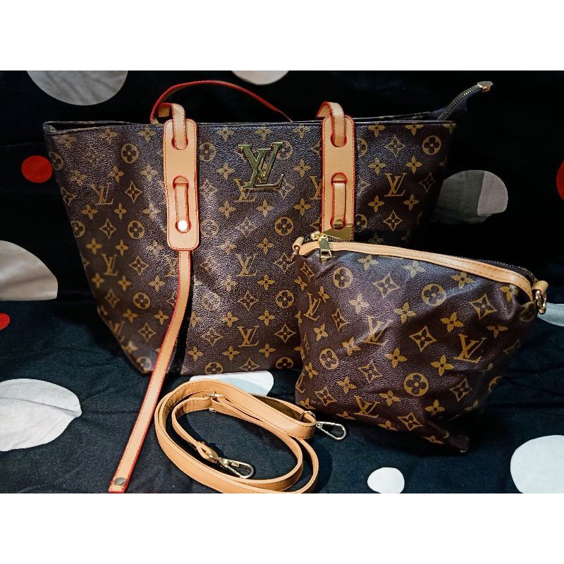 LOUIS VUITTON 2PC COMBO 1) TOTE BAG FOR OFFICE / PICNIC / TRAVELING / MULTI  PURPOSE 2) SIDE SLING #RB#