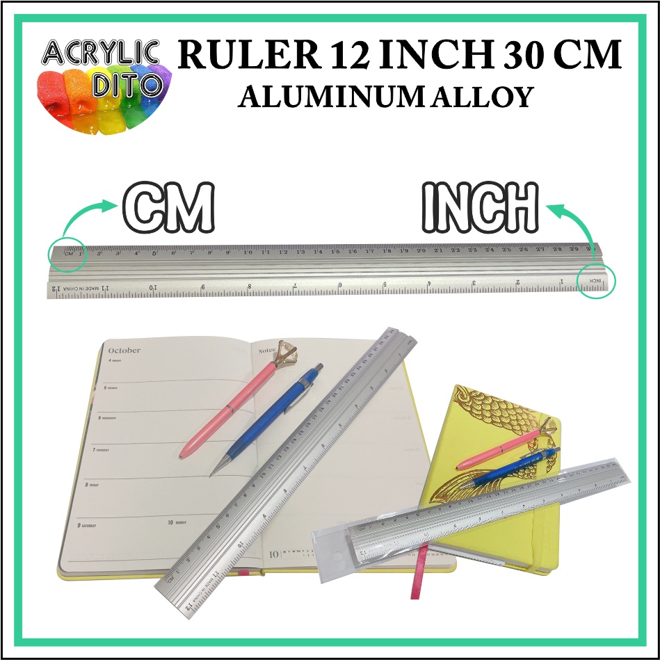 Aluminum Ruler High Quality 30cm 12inch / School Office Stationery ...