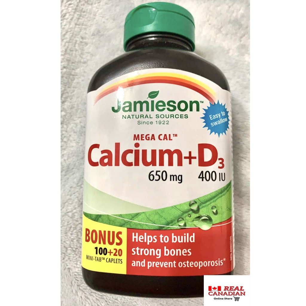 Jamieson Calcium+D3 Easy To Swallow, 120 Mini Tab Caplets From Canada ...