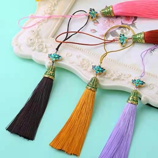 Lotus Tassel Metal Hat Buddhist Lotus Chinese Knot Pendant Vertical ...