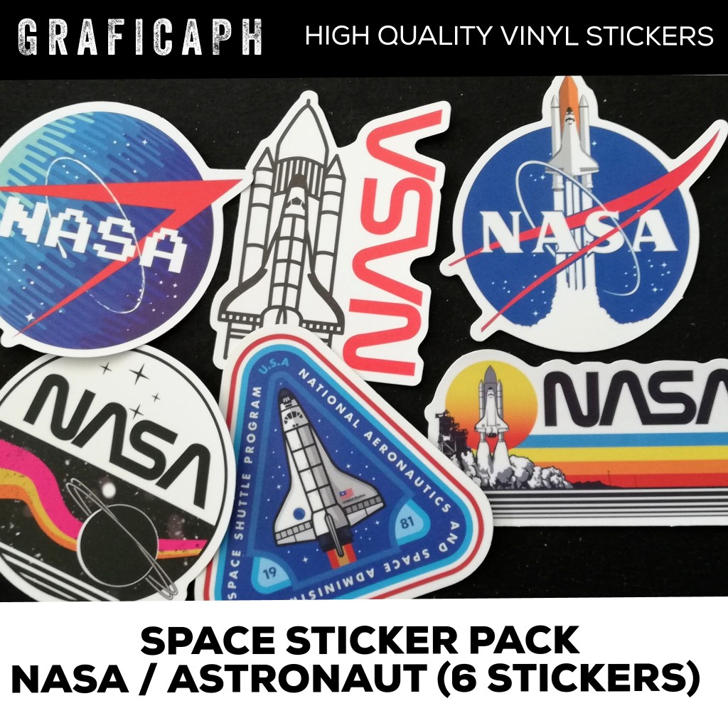Space NASA Sticker Pack (v1) Astronaut Fan Lovers Decals Laptop, Phone,  Motor, Guitars, Logo