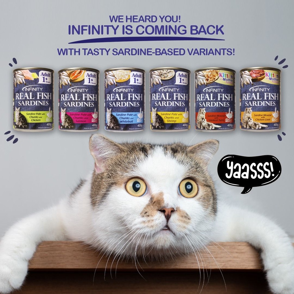 Infinity Sardines Grain Free Cat Food 400g