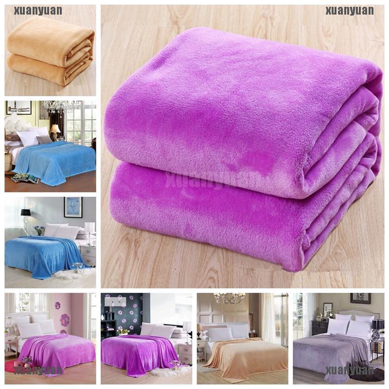 XYPH New Super Soft Warm Solid Warm Micro Plush Fleece Blanket Throw