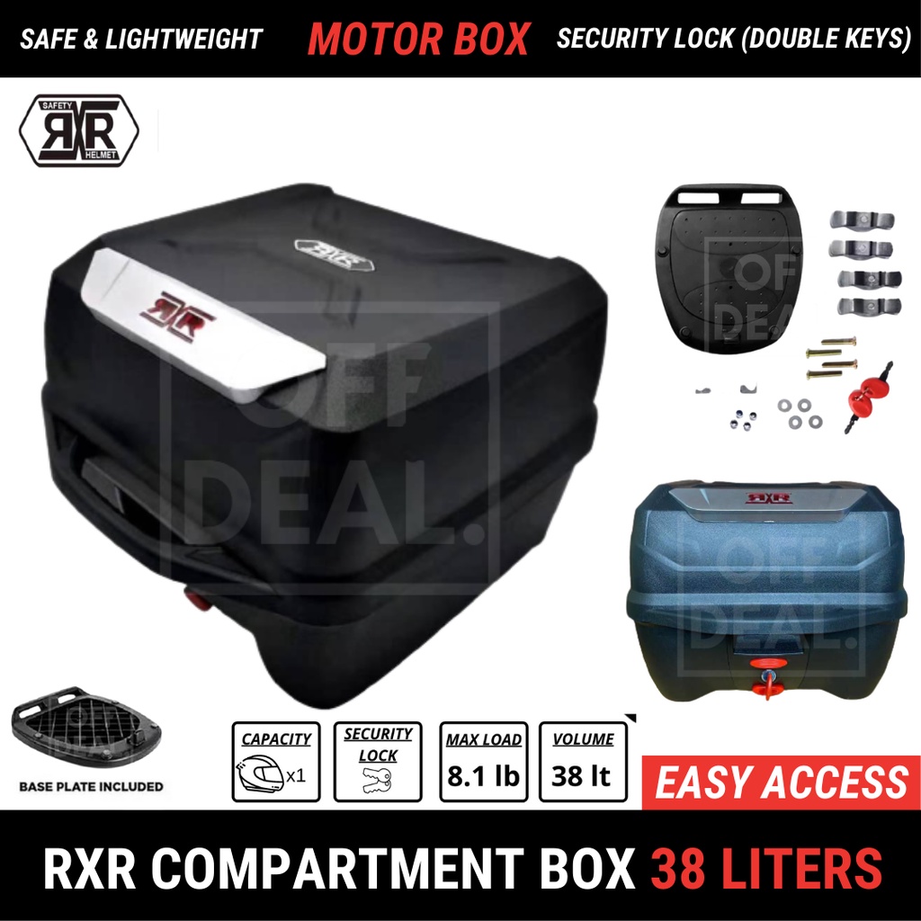 Motor Box Compartment Security Lock 38L RXR Motorcycle Box Shopee Philippines