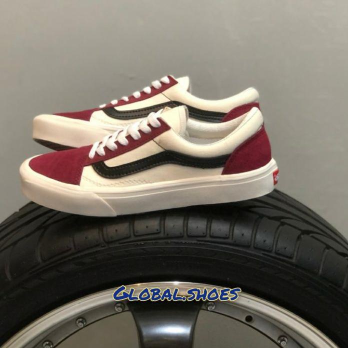 Oldskool vans Shoes marshmallow cream red black premium quality