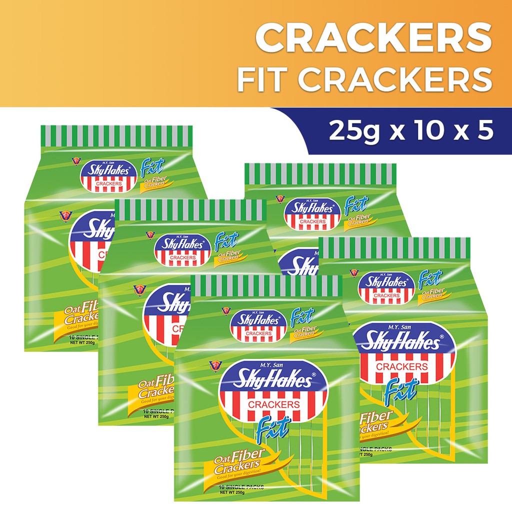 Skyflakes Fit Crackers Oat Fiber 25g x 10 X 5 Shopee Philippines