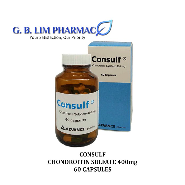 Consulf Condroitin Sulphate 400mg 60 Capsules one bottle (EXP: 30-APRIL ...