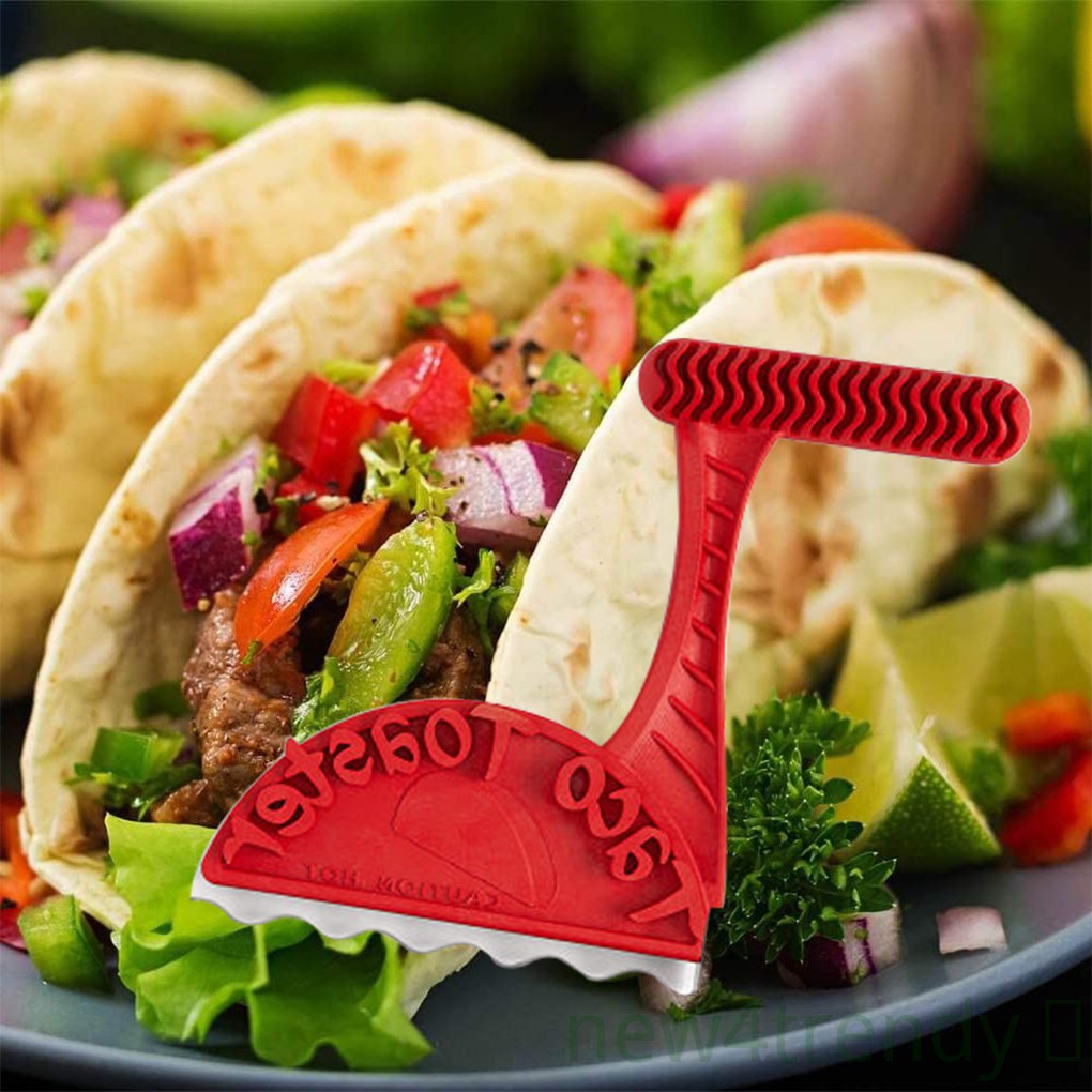 tVmb Taco Maker Stainless Steel Taco Shell Toaster with Resin Handle