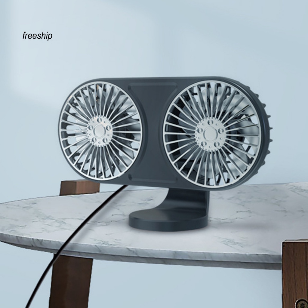 freeship Car Air Cooler Dual Head Dashboard Electric Car Fan 7 Fan