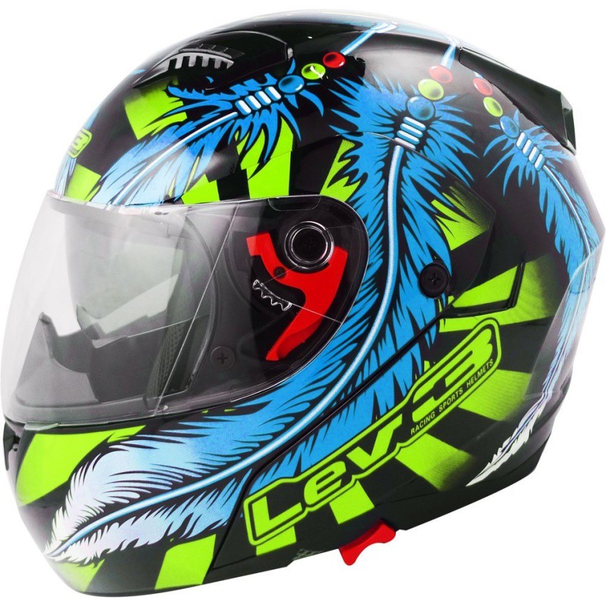 Lev3® Modular Flip-Up BJ-5710 Dream (Black/Lime/Blue) | Shopee Philippines