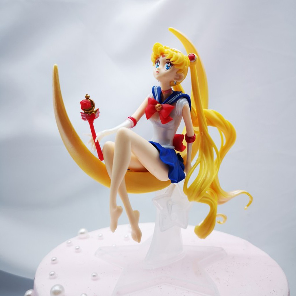 12.5cm Cartoon Sailor Moon Action Figures Moon Power Plastic Model ...