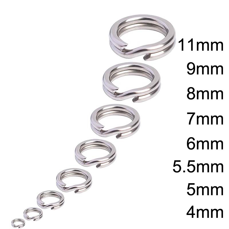50pcs Stainless Steel Split Ring Diameter from 4mm to 11mm Heavy