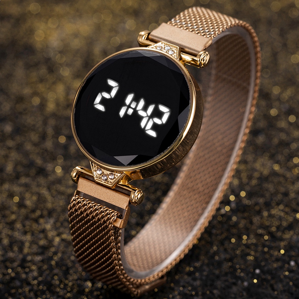 Rose gold digital watch women's hot sale