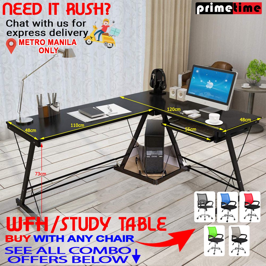 Primetime Minimalist L-Shape Computer Table | Shopee Philippines