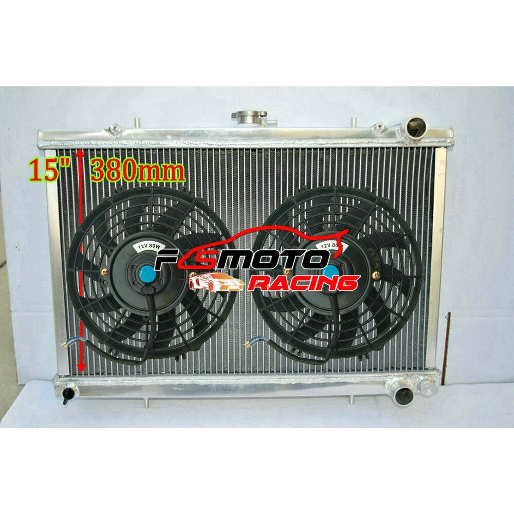 Aluminum Radiator+FANS FOR NISSAN SKYLINE S13 CA18DET / R32 RB20DET ...