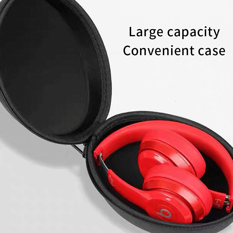 (19*14*8 CM) Round Earphone Hard Case For Headphones Case Carrying Case