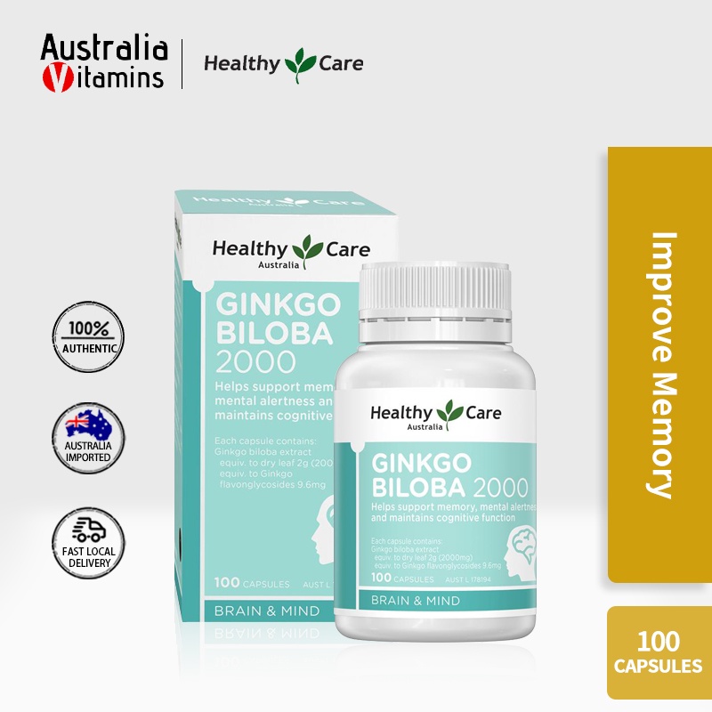Healthy Care Ginkgo Biloba For Memory Support Mental Alertness 2000mg