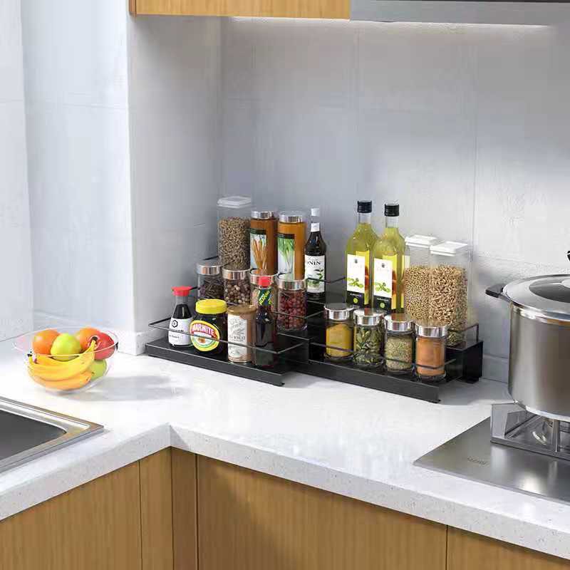 3 Layer Spice Rack Stainless Steel With 2 Layer Condiment Storage Step ...