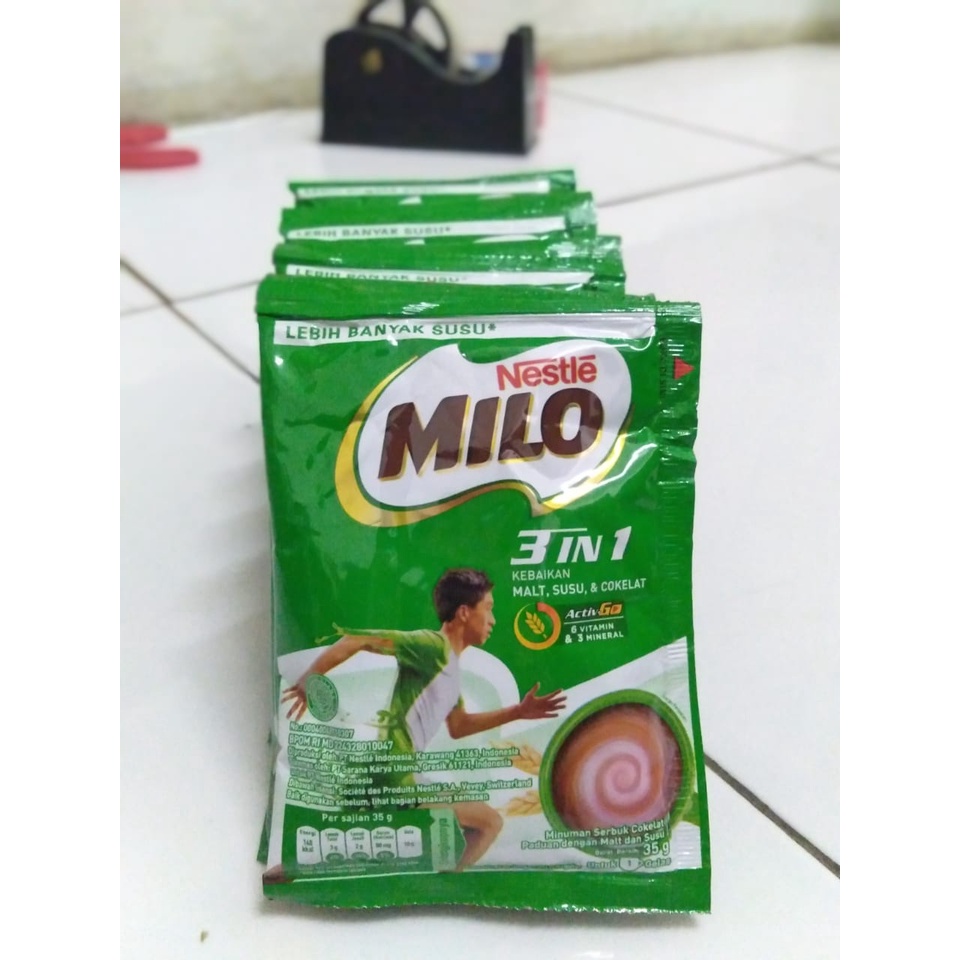Milo 3 in 1 Chocolate Powder Drink [35 g x 10 pcs] | Shopee Philippines