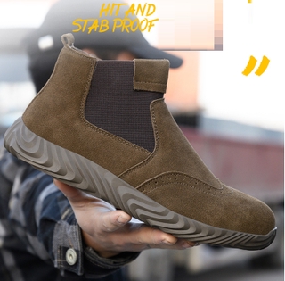 Handsome Men Iron Steel Toe Safety Boots Shoes Protect High Tops Easy ...