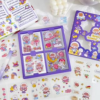 Small Puff Stationery Decoration Soft Cute Pattern Hand Account Sticker ...